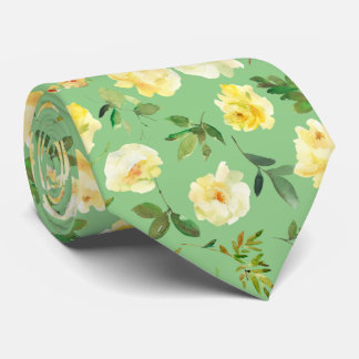 Gele en witte crème rozen halsdas stropdas