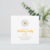 Gele en Witte Daisy Invitation Kaart (Staand voorkant)