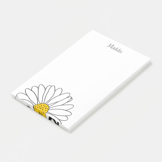 Gele en Witte Daisy Post-it Notes (Schuin)