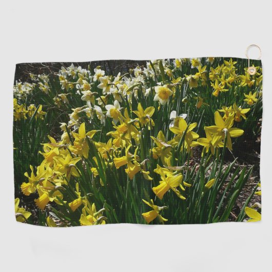 Gele en witte deffodils Spring Flowers Golfhanddoek (Horizontaal)