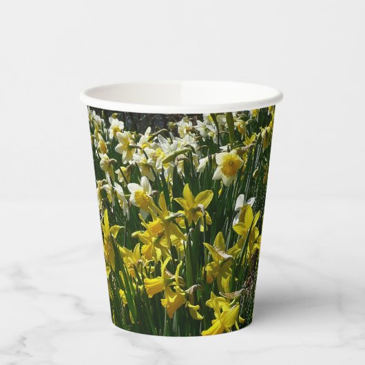 Gele en witte deffodils Spring Flowers Papieren Bekers (Links)
