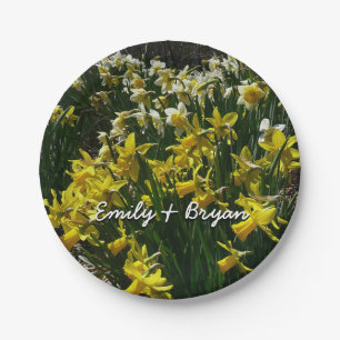 Gele en witte deffodils Spring Flowers Papieren Bordje