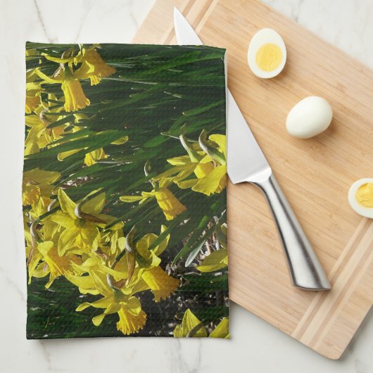 Gele en witte deffodils Spring Flowers Theedoek (Quarter Fold)