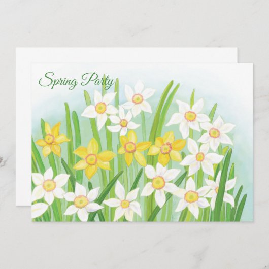 Gele en witte deffodis - Eigen tekst Kaart (Voorkant / Achterkant)