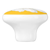 Gele en witte maaltijd keramische knop (Zijkant)