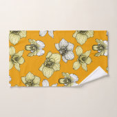 Gele en witte orchidee bloemen bad handdoek (Handdoek)