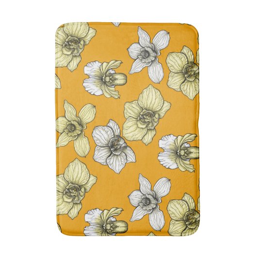 Gele en witte orchidee bloemen badmat (Voorkant Verticaal)