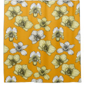 Gele en witte orchidee bloemen douchegordijn (Voorkant)