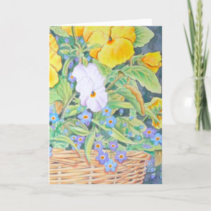 Gele en witte Pansies krijgen goed Kaart