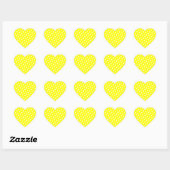 Gele en witte poka Dots Hart Sticker (Vel)