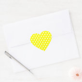 Gele en witte poka Dots Hart Sticker (Envelop)