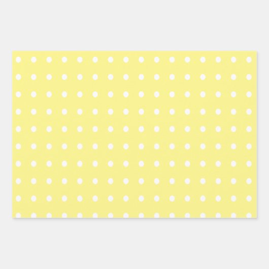 Gele en witte poka Dots Inpakpapier Vel (Voorkant 2)