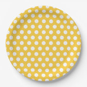 Gele en witte poka Dots Papieren Bordje (Voorkant)