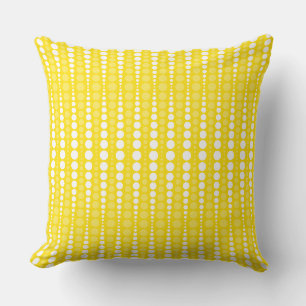 Gele en witte polka stippen worp kussen