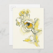 Gele en witte rozen briefkaart (Voorkant / Achterkant)