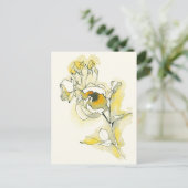 Gele en witte rozen briefkaart (Staand voorkant)