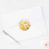 Gele en witte sinaasappelzegels ronde sticker (Envelop)
