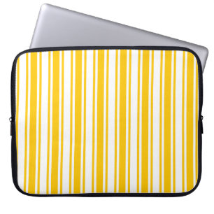 Gele en witte snoepjes strepen laptop sleeve
