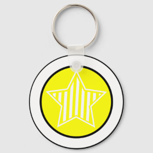 Gele en witte Star-Sleutelhanger Sleutelhanger