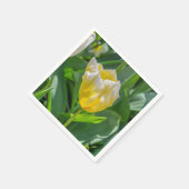 Gele en witte tulp servetten (Hoek)