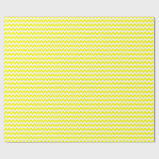 Gele en Witte Uiterst kleine Zigzag Cadeaupapier (Vlak)
