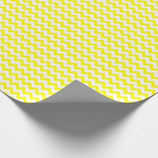 Gele en Witte Uiterst kleine Zigzag Cadeaupapier (Hoek)