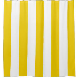 Gele en witte verticale strepen douchegordijn