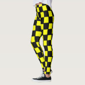 Gele en zwarte checkboard Squares Leggings (Links)