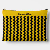 Gele en zwarte Chevrons - GROTE accessoirezak Etui (Voorkant)