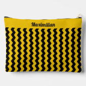 Gele en zwarte Chevrons - GROTE accessoirezak Etui (Achterkant)
