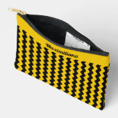 Gele en zwarte Chevrons - KLEINE accessoirezak Etui (Open)