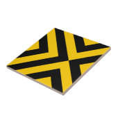 Gele en zwarte Chevrons Tegeltje (Zijkant)