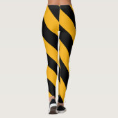 Gele en zwarte diagonale strepen leggings (Achterkant)
