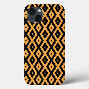 Gele en zwarte diamant patroon Case-Mate iPhone  13 Hoesje