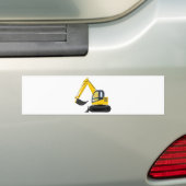 Gele en zwarte-graafmachine bumpersticker (Op auto)