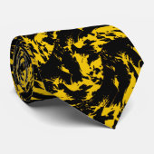 Gele en zwarte graffiti splatter Necktie Stropdas (Opgerold)