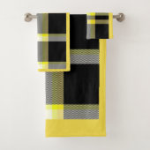 Gele en zwarte handdoekset bad handdoek (Insitu)