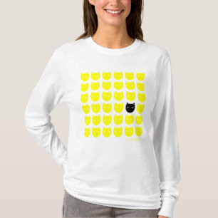 Gele en zwarte katten t-shirt