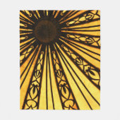 Gele en zwarte radiale druk fleece deken (Voorkant)