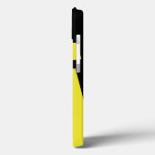 Gele en zwarte streep, minimalistisch, naam, Case-Mate iPhone case (Achterkant / Links)