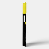 Gele en zwarte streep, minimalistisch, naam, Case-Mate iPhone case (Achterkant / Rechts)