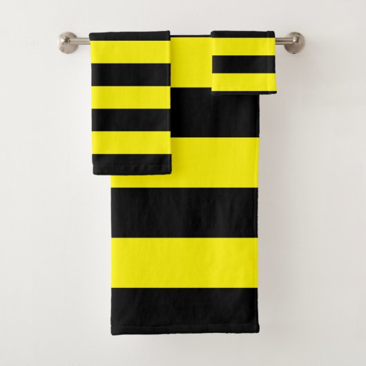 Gele en zwarte strepen bad handdoek (Insitu)