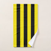 Gele en zwarte verticale strepen bad handdoek (Handdoek)