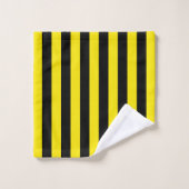 Gele en zwarte verticale strepen bad handdoek (Wasdoekje)