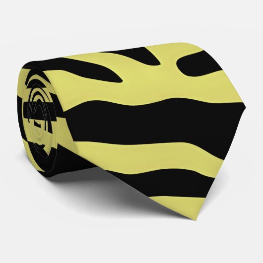 Gele en zwarte vingerafdrukken stropdas (Opgerold)