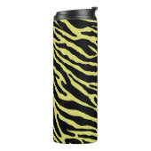 Gele en zwarte vingerafdrukken thermosbeker (Gedraaid links)