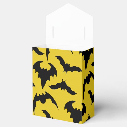 Gele en zwarte vleermuizen Halloween Party Bedankdoosjes (Geopend)