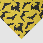 Gele en zwarte vleermuizen Halloween Party Tissuepapier (Detail)