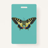 Gele en zwarte vlinder badge (Achterkant)