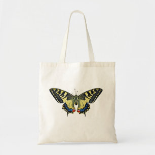 Gele en zwarte vlinder tote bag